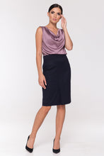 Load image into Gallery viewer, Front Slit Blue Pencil Skirt
