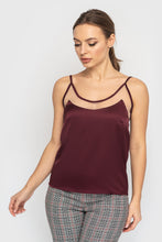 Load image into Gallery viewer, Burgundy mesh insert cutout slip top
