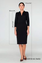 Load image into Gallery viewer, High neck black midi dress
