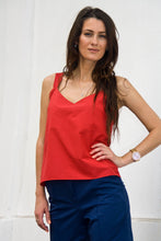 Load image into Gallery viewer, Red cotton tank top

