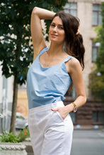 Load image into Gallery viewer, Light blue cotton tank top
