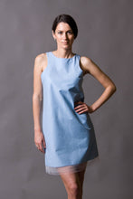 Load image into Gallery viewer, Blue mini cotton halter dress
