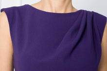 Load image into Gallery viewer, Purple draped pencil dress
