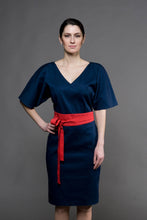 Load image into Gallery viewer, Navy blue kimono dress
