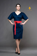 Load image into Gallery viewer, Navy blue kimono dress
