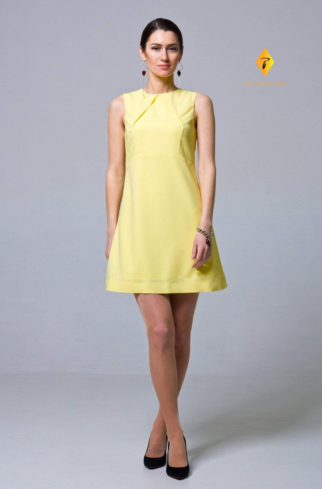 Yellow a-line mini dress