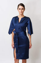 Load image into Gallery viewer, Sapphire blue kimono midi dress with belt

