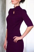 Load image into Gallery viewer, Purple high neck modern cheongsam dress

