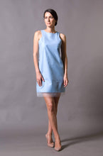 Load image into Gallery viewer, Blue mini cotton halter dress
