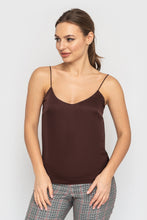 Load image into Gallery viewer, Brown satin camisole top
