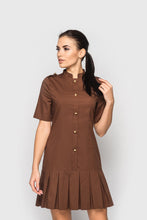 Load image into Gallery viewer, High neck pleated skirt mini dress

