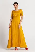 Load image into Gallery viewer, Yellow maxi a-line dress
