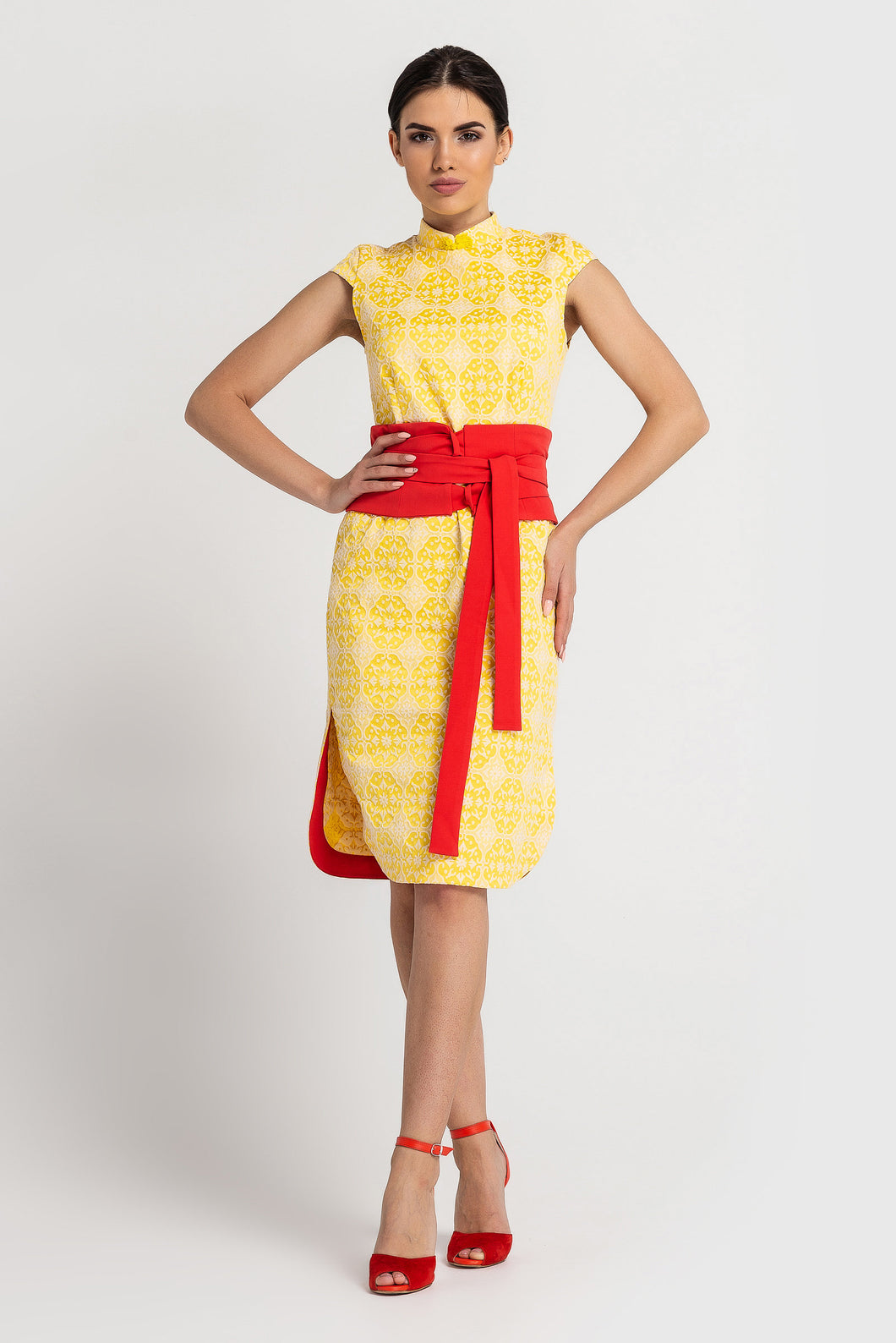 Yellow modern qipao dress