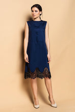Load image into Gallery viewer, Lace bottom cotton shirt dress
