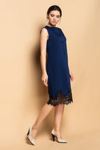 Load image into Gallery viewer, Lace bottom cotton shirt dress
