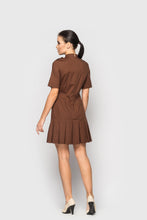 Load image into Gallery viewer, High neck pleated skirt mini dress
