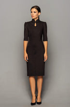 Load image into Gallery viewer, Black high neck modern cheongsam dress
