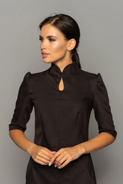 Black high neck modern cheongsam dress