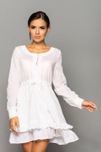 Load image into Gallery viewer, White summer cotton boho dress
