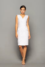 Load image into Gallery viewer, White cotton double breasted summer dress
