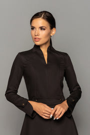 Black high neck dress