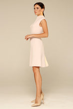 Load image into Gallery viewer, White asymmetrical high neck mini dress
