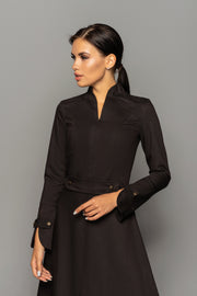 Black high neck dress