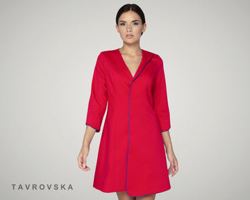 Red a line dress jacket