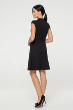 Load image into Gallery viewer, Black asymmetrical high neck dress
