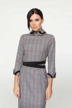 Load image into Gallery viewer, Peter pan collar plaid pencil dress
