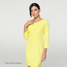Load image into Gallery viewer, Yellow Inverted Dart Sheath Dress

