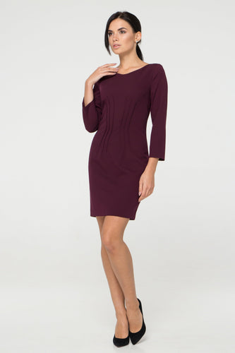 Purple Inverted Dart Sheath Dress