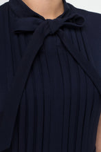 Load image into Gallery viewer, Navy blue pussycat Bow Mini Dress
