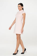 Load image into Gallery viewer, Pink frill collar mock neck mini dress
