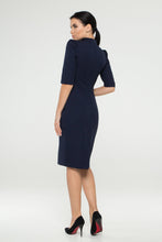 Load image into Gallery viewer, Blue high neck modern cheongsam dress
