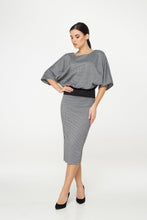 Load image into Gallery viewer, Kimono houndstooth jersey dress
