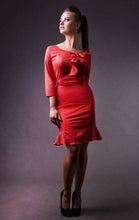 Load image into Gallery viewer, Red mermaid midi dress
