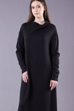 Load image into Gallery viewer, Black maxi sweater dress
